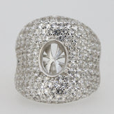 Sterling Silver Semi Mount Ring Setting Oval OV 10X8mm Dome Ring Bling Bling Diamond Moissanite Ring DHJ